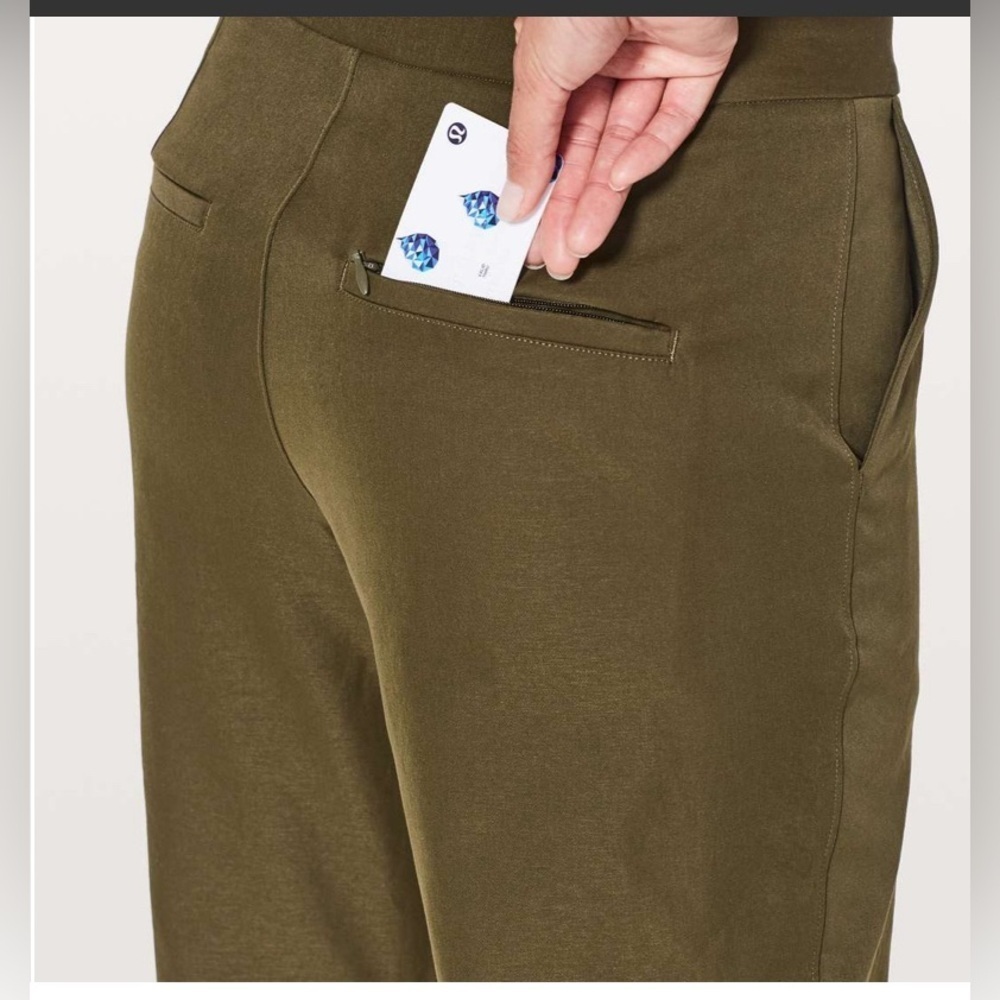 Lululemon City Trek Trouser *28" Inseam Size 8 Military Green Urbanite Twill - Picture 4 of 12
